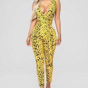 Yellow Disco Jumpsuit Size Small